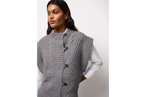 TU grey cable knit vest